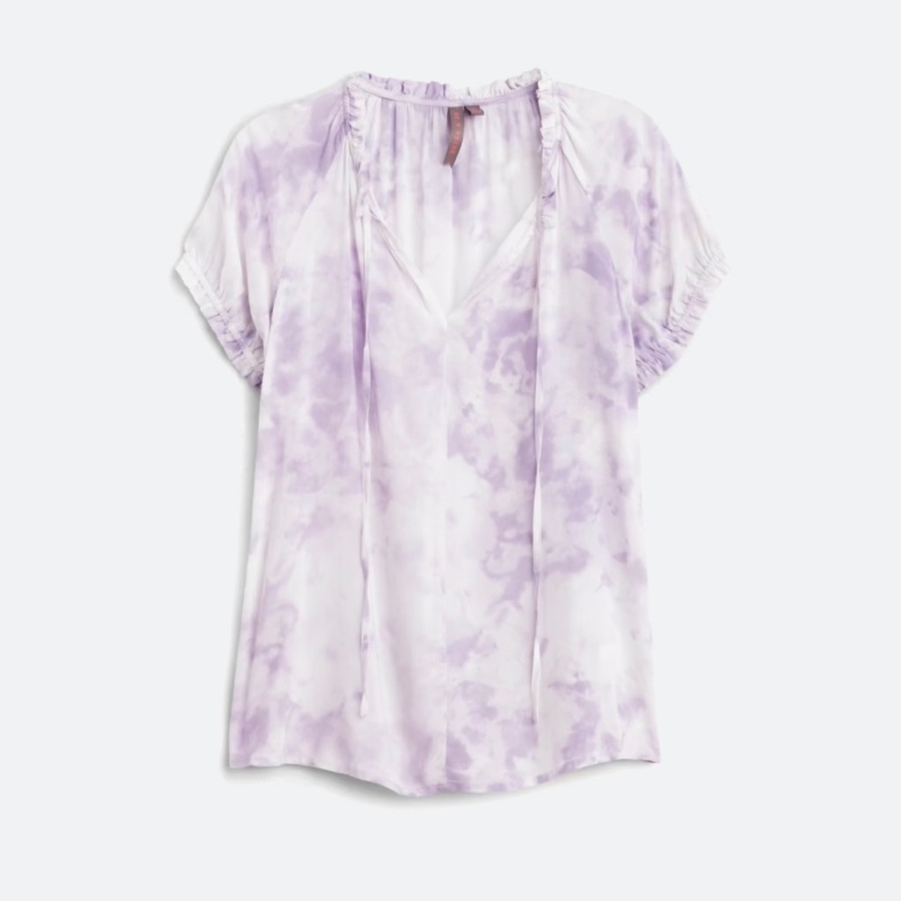 Cordelia top. Purple and white tie dye.